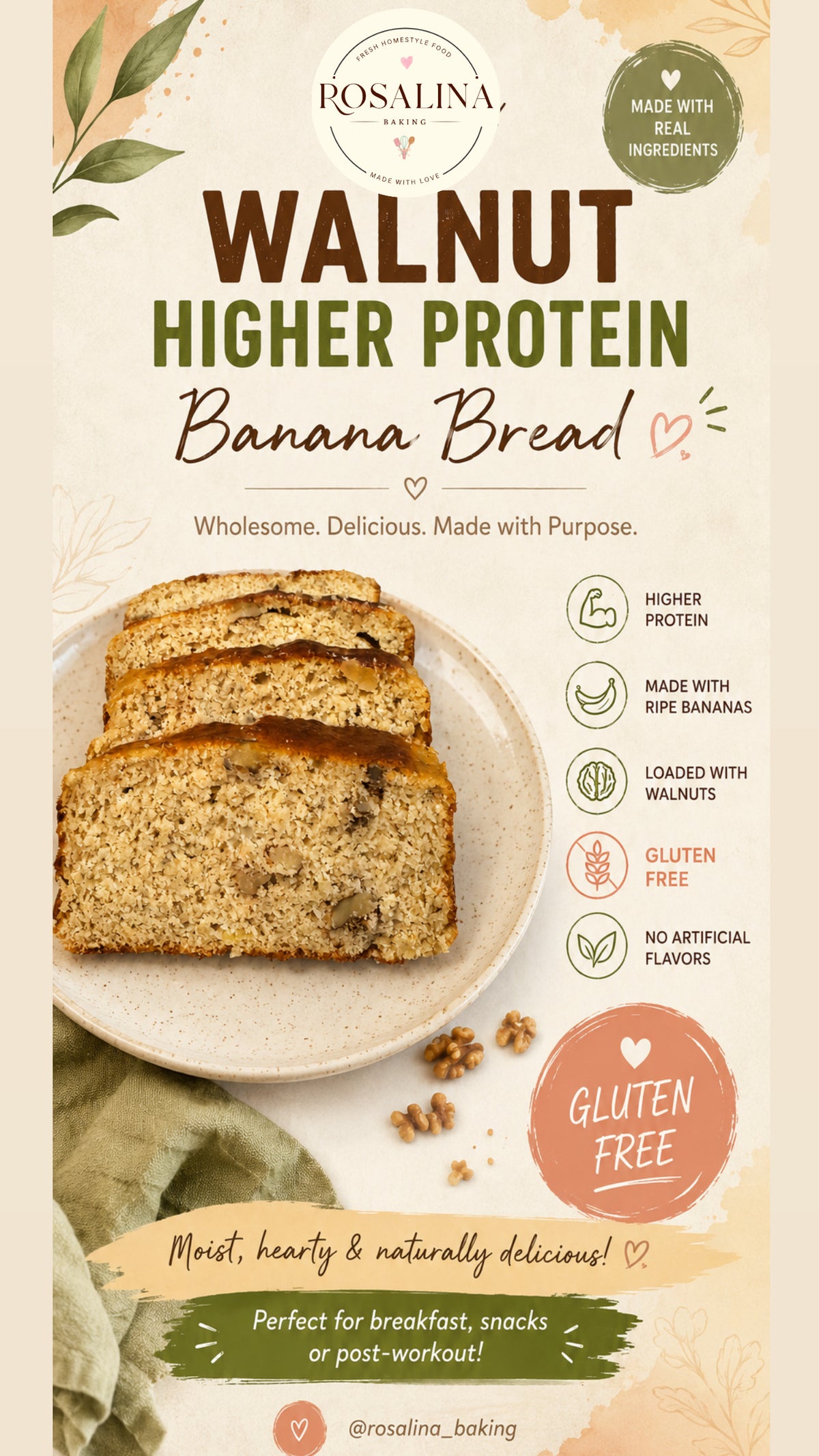 High Protein Banana Bread
